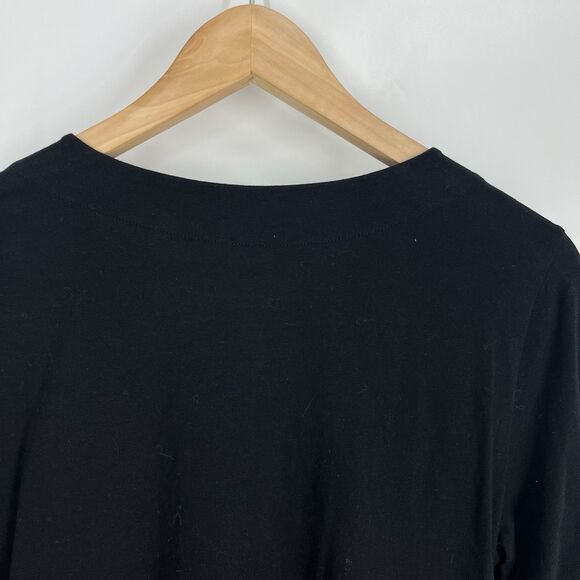 Soft Surroundings Top Size Small Womens Black Faux Wrap Solid Stretch Shirt - Picture 6 of 7